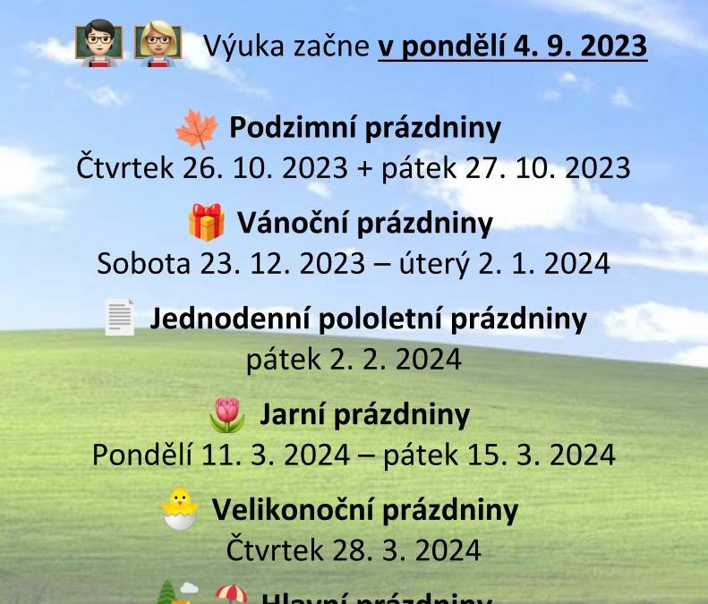 Organizace školního roku 2023/2024